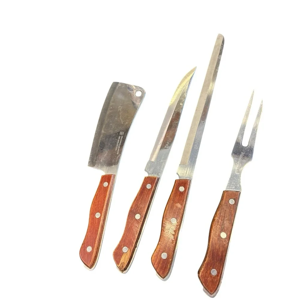 Maxam Stainless Steel Kitchen Knives Vintage Japan Carving 4‎ Piece